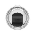 YETI Rambler Becher Deckel transparent mit schwarzem Magslider-Verschluss, Draufsicht