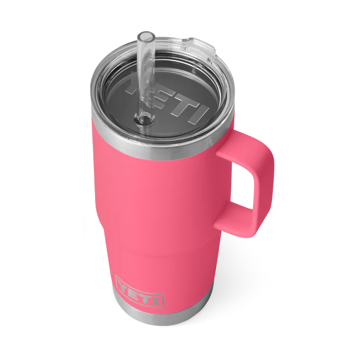 Gobelet isotherme YETI Rambler® 740 ml rose avec paille