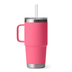 Yeti Rambler 25 oz Trinkbecher mit Trinkhalmdeckel in Pink, isolierter Edelstahl-Becher mit Henkel