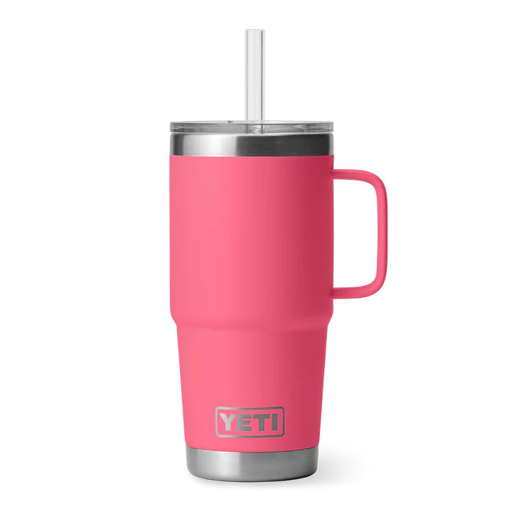 Gobelet isotherme YETI Rambler® 740 ml rose avec paille