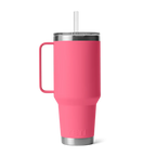 Yeti Rambler 42 oz Becher in Pink mit Griff und Trinkhalm-Deckel aus Edelstahl