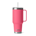 Yeti Rambler 42 oz Trinkflasche in Pink mit Henkel und Strohhalm-Deckel aus Edelstahl