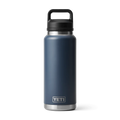 Yeti Rambler 36 oz Trinkflasche in Navy Blau mit Chug Cap aus Edelstahl, isolierte Wasserflasche