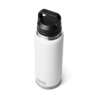 Yeti Rambler 36 oz Isolierflasche in Weiss mit schwarzem Chug-Verschluss aus Edelstahl