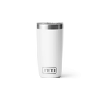 Yeti Rambler 10 oz Becher in Weiß mit transparentem Deckel – isolierter Edelstahl-Tumbler