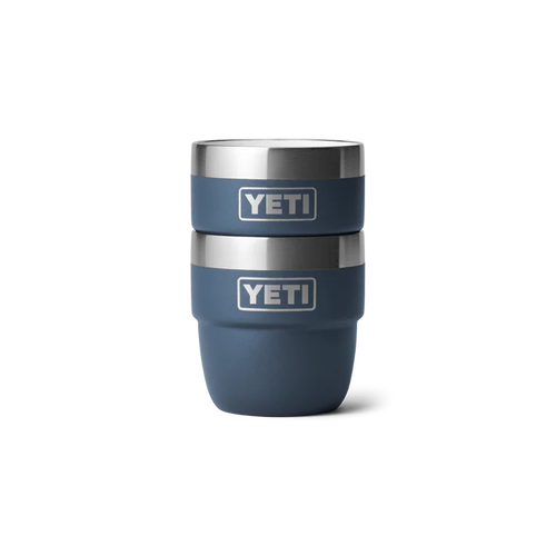 YETI Rambler 4oz Espresso-Becher 2er-Set in Navy Blau, stapelbar, doppelwandiger Edelstahl