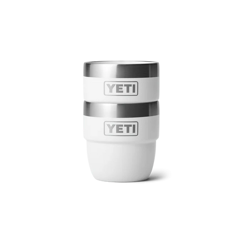 Yeti Rambler 4oz Espresso-Tassen 2er-Set in Weiss, stapelbar, doppelwandig aus Edelstahl