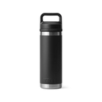 Yeti Rambler 18 oz Trinkflasche in Schwarz mit Chug-Deckel und Tragegriff aus Edelstahl
