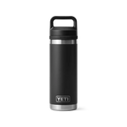 Yeti Rambler 18 oz Trinkflasche in Schwarz mit Chug Cap und Tragegriff aus Edelstahl
