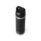 Yeti Rambler 18 oz Trinkflasche in Schwarz mit Chug Cap, doppelwandige Isolierflasche aus Edelstahl