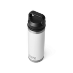 Yeti Rambler 18 oz Trinkflasche in Weiss mit schwarzem Chug-Verschluss, doppelwandige Isolierflasche aus Edelstahl