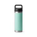 Yeti Rambler 18 oz Trinkflasche in Seafoam Grün mit schwarzem Chug-Deckel und Tragegriff