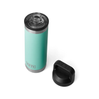 YETI Rambler 18 oz Trinkflasche in Seafoam mit abgenommenem schwarzen Deckel