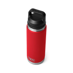 Yeti Rambler 26 oz Trinkflasche in Rot mit schwarzem Chug-Verschluss, doppelwandige Edelstahl-Isolierflasche