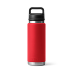Yeti Rambler 26 oz Trinkflasche in Rot mit schwarzem Chug-Deckel und Tragegriff aus Edelstahl