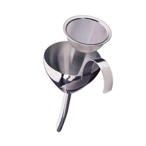 Cilio Burgunder Dekantiertrichter aus Edelstahl mit herausnehmbarem Siebfilter und ergonomischem Griff