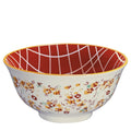 Kuchenprofi Cilio Bowl Amici mit Blumenmuster außen und rotem Gittermuster innen, gelber Rand
