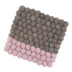 Kuchenprofi Cilio Untersetzer Lana Due aus Filzkugeln in Braun und Rosa, quadratisch