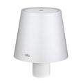 Cilio LED Flaschenlampe Luce in Weiß – elegante Tischlampe mit Lampenschirm und zylindrischem Sockel