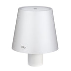 Cilio LED Flaschenlampe Luce in Weiß – elegante Tischlampe mit Lampenschirm und zylindrischem Sockel