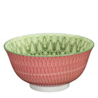 Küchenprofi Cilio Bowl Amici Schüssel rosa Rautenmuster außen grünes Dekor innen Keramik