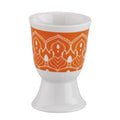Cilio Eierbecher Amici Mandala in Orange-Weiß aus Porzellan mit dekorativem Muster und stabilem Standfuß