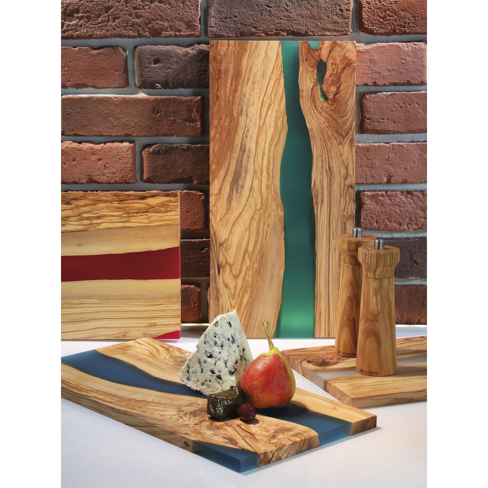 Planche de service, olive transparente 45×22×1,5 cm