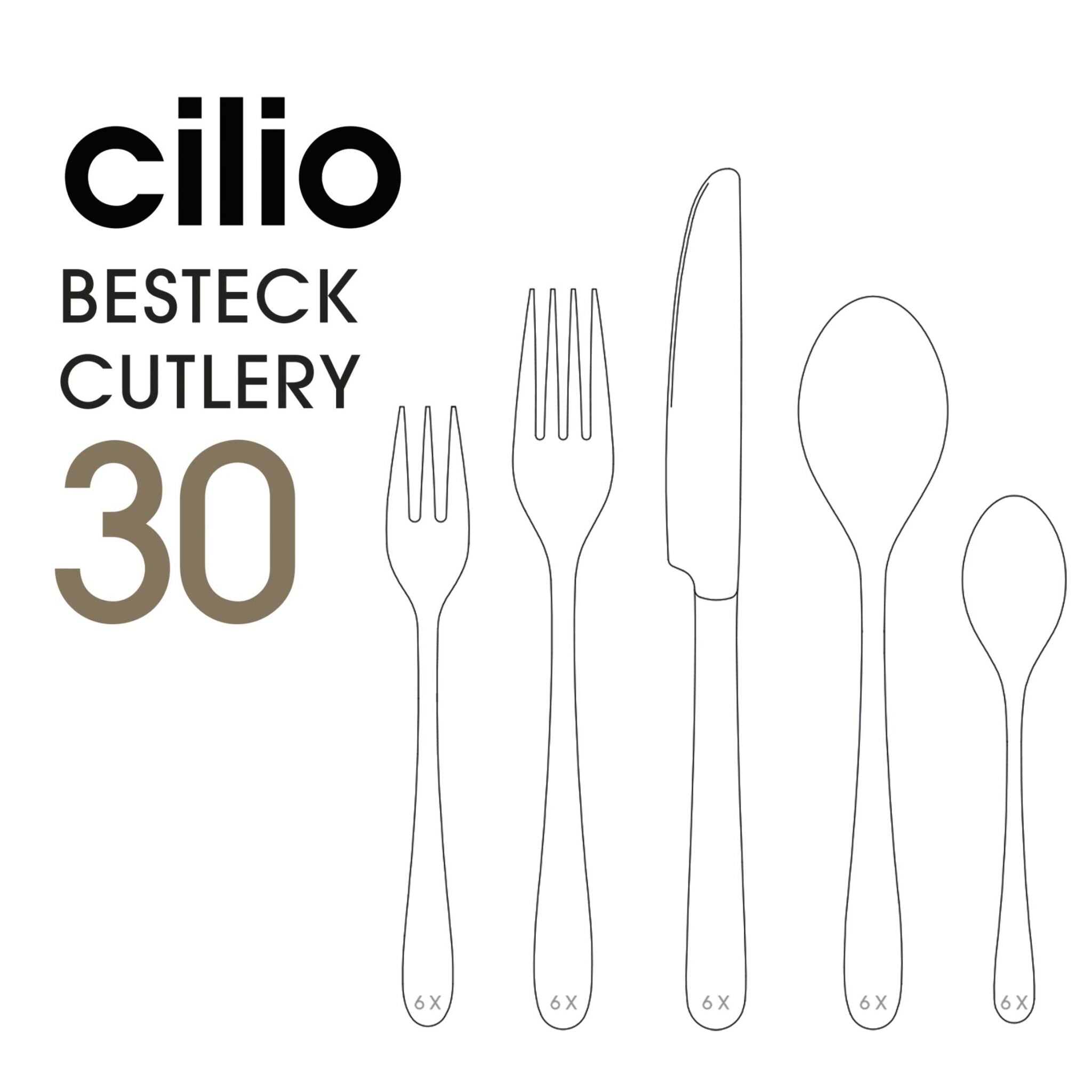 FIRENZE Coffret de couverts 30 pièces de CILIO