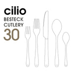 Cilio Besteck-Set Roma 30-teilig: 6x Fischmesser, Gabel, Messer, Löffel und Teelöffel aus Edelstahl