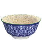 Küchenprofi Cilio Bowl Amici – Keramikschüssel blau-weiß mit orientalischem Muster und gelbem Innenmuster