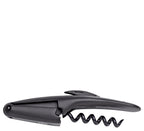 Cilio Kellnermesser schwarz mit Korkenzieher und Folienschneider, kompaktes Sommeliermesser aus Metall