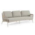 Bizzotto Loungesofa Eulero - modernes 3-Sitzer Gartensessel mit grauem Polster und Flechtwerk-Design