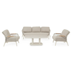Bizzotto Loungesofa Eulero mit Sesseln - modernes Gartenmöbel Set in Beige
