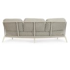 Bizzotto Loungesofa Eulero mit geflochtenem Design, 4-teiliges Sofa in Beige mit Stoffkissen, moderne Gartenmöbel.