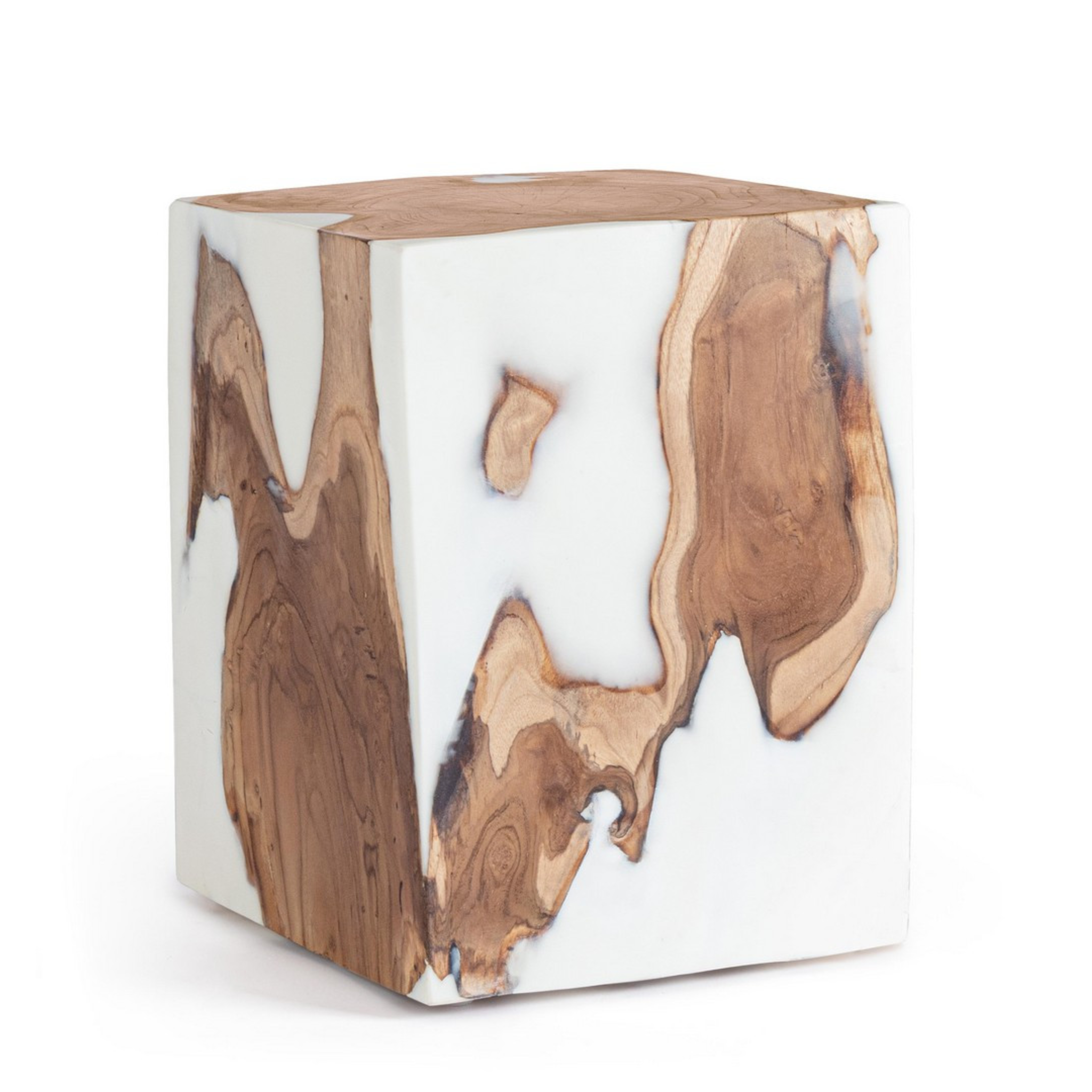 Table d'appoint Melty, blanche, 30x30