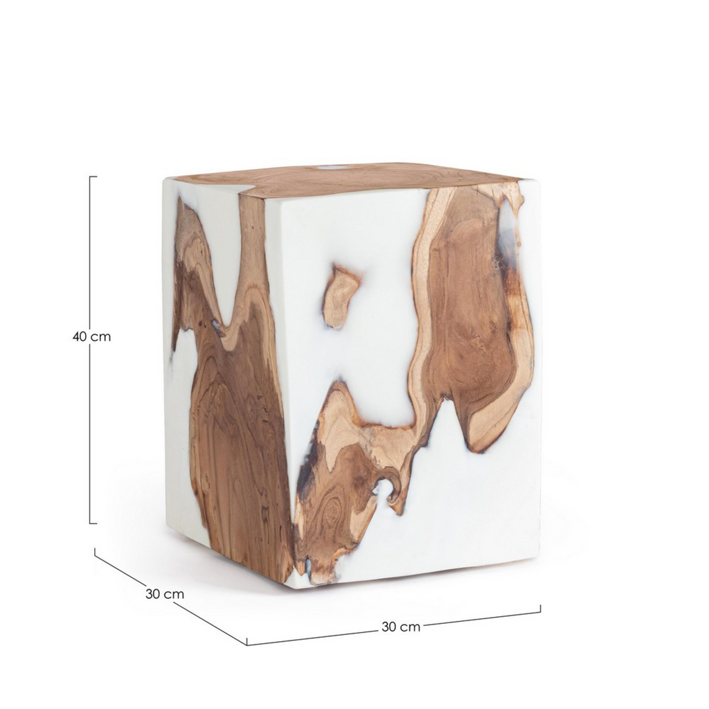 Table d'appoint Melty, blanche, 30x30