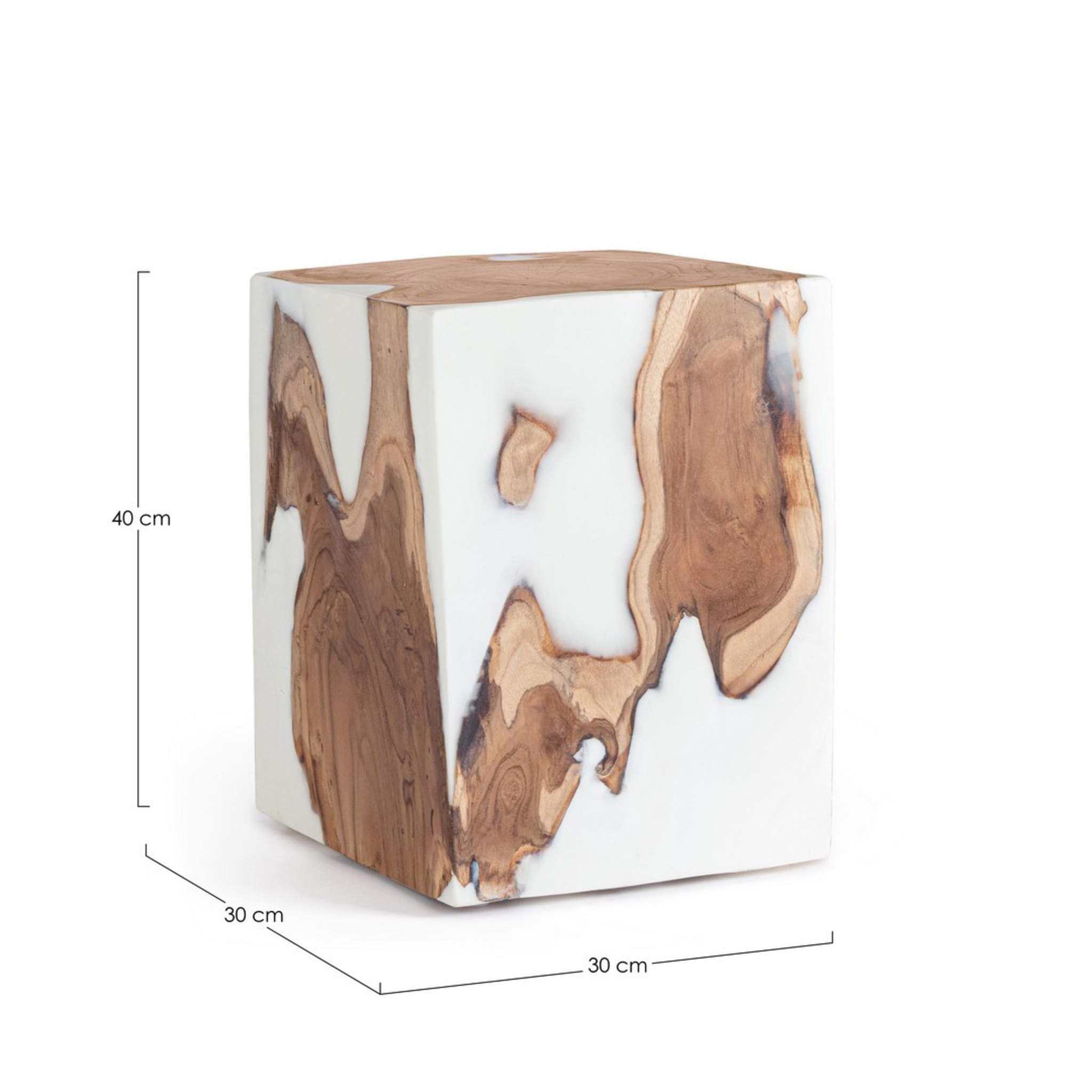 Table d'appoint Melty, blanche, 30x30