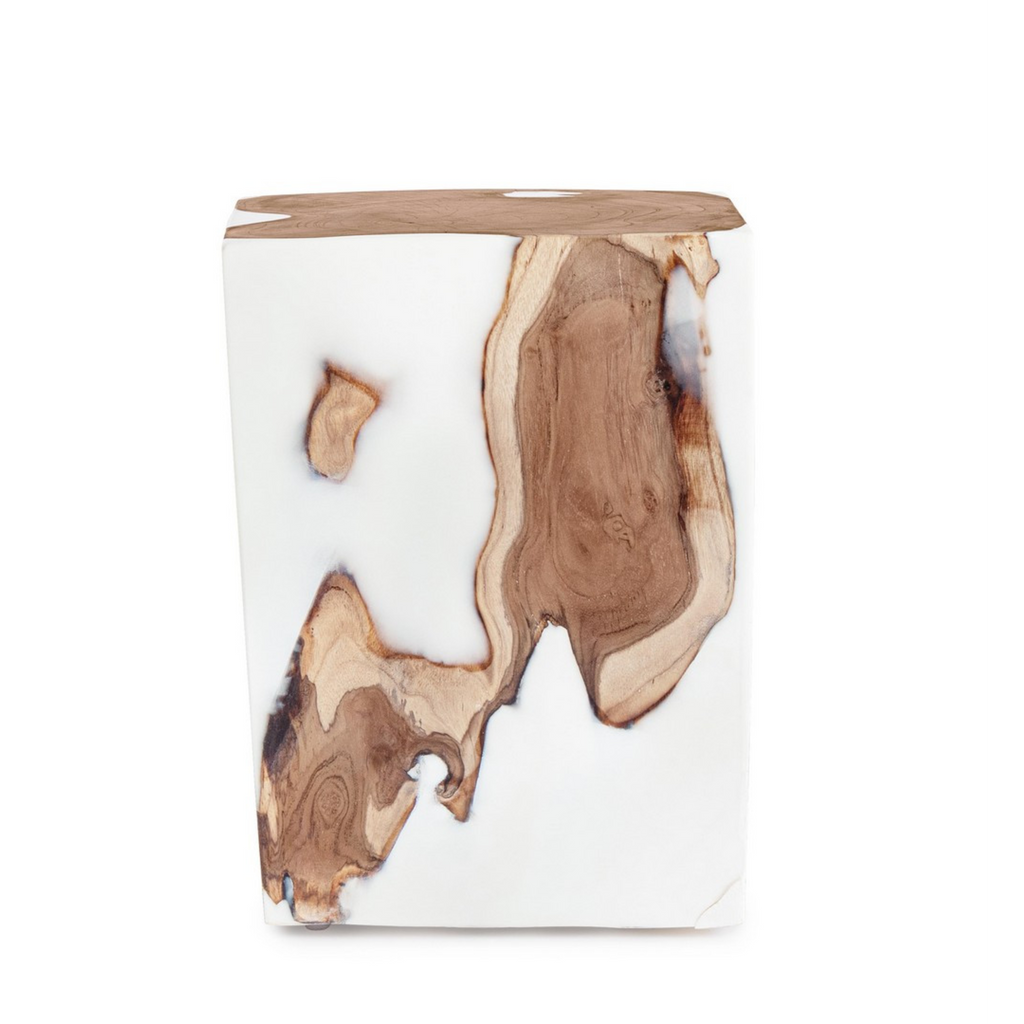 Table d'appoint Melty, blanche, 30x30