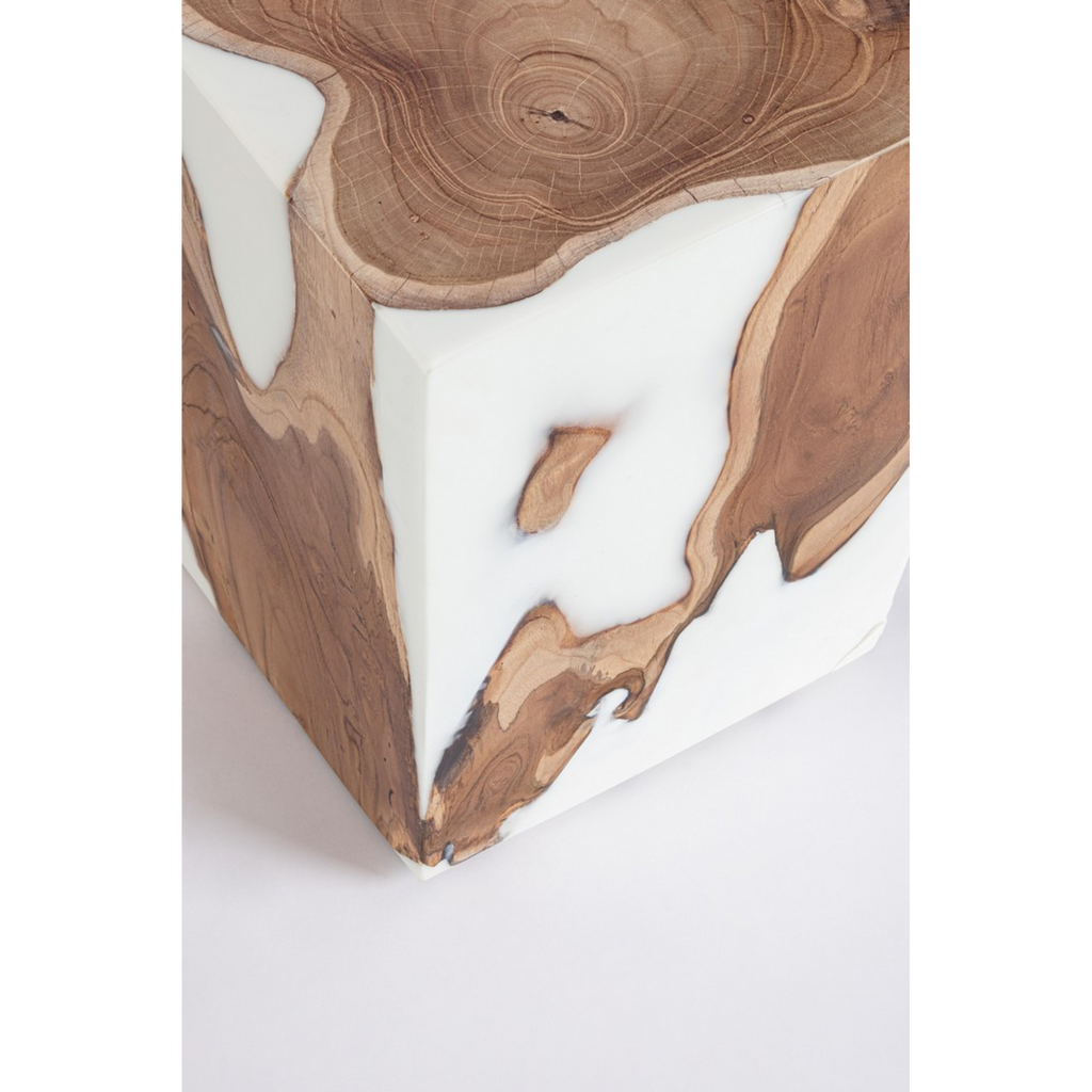 Table d'appoint Melty, blanche, 30x30