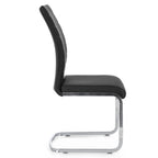 Freischwingerstuhl Myra aus Kunstleder mit Chromgestell, moderner Design-Stuhl für Esszimmer und Büro