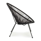 Gartensessel Spaghetti Parker schwarz - moderner Outdoor-Stuhl mit Spaghettigeflecht in elegantem Design