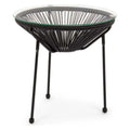 Bizzotto Beistelltisch Parker Spaghetti - moderner Couchtisch mit Glastop und schwarzem Gestell