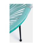 Bizzotto Parker Beistelltisch mit türkisem Spaghetti-Design und schwarzem Metallgestell