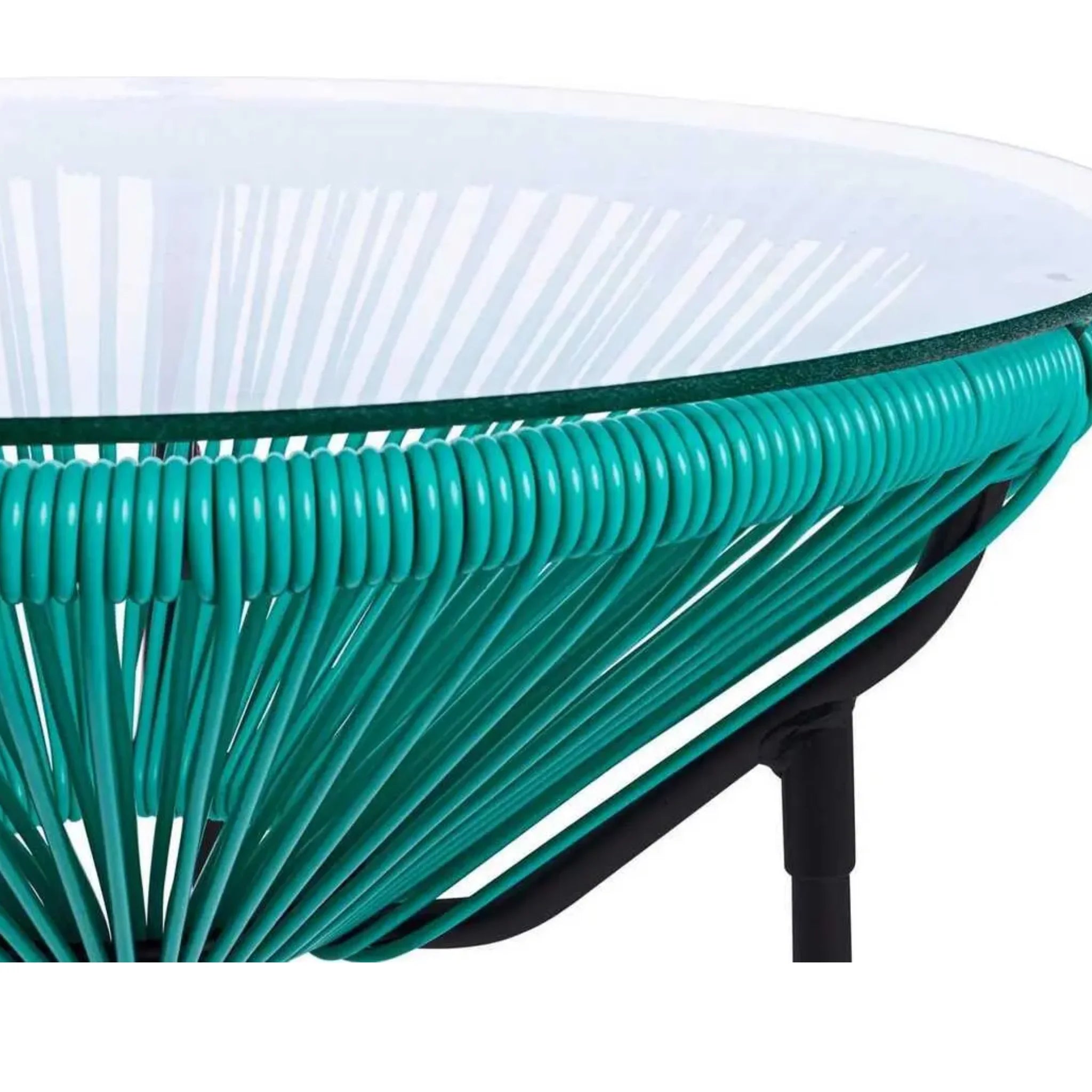 Bizzotto Beistelltisch Parker Spaghetti in Türkis - moderner Design-Gartentisch