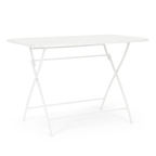 Klapptisch Yvonne von Bizzotto - eleganter Gartentisch mit weißem Metallgestell und ovaler Tischplatte