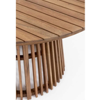 Bizzotto Gartentisch Rodano aus Akazie, ovale Form mit Holzlatten und modernem Design für den Außenbereich.