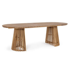 Bizzotto Gartentisch Rodano aus Akazie, oval, mit eleganten Säulenfüßen aus Holz
