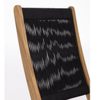 Bizzotto Klappstuhl Danubio mit schwarzem Geflecht und Holzrahmen, moderner Designerstuhl