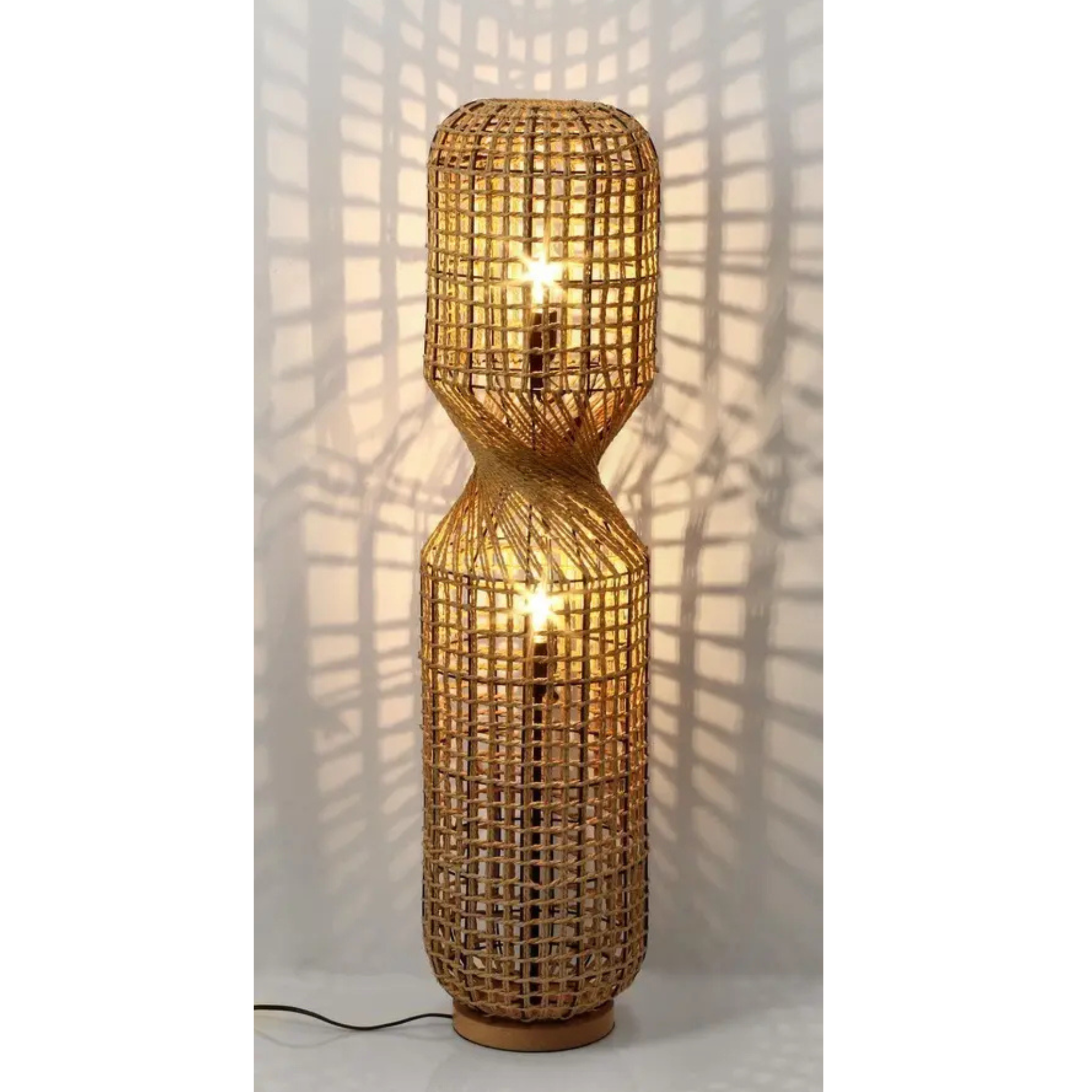 Bizzotto Stehlampe Malabo - Flechtwerk Stehleuchte aus Rattan in Natur