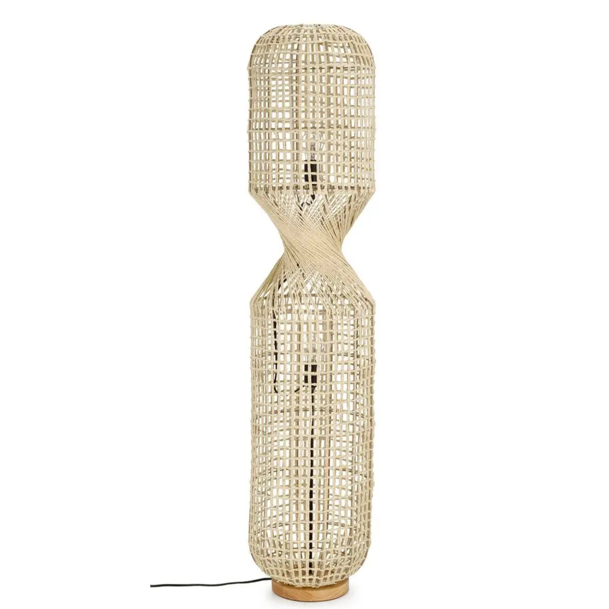 Bizzotto Stehlampe Malabo - Geflochtene Stehleuchte aus Rattan in Naturfarbe